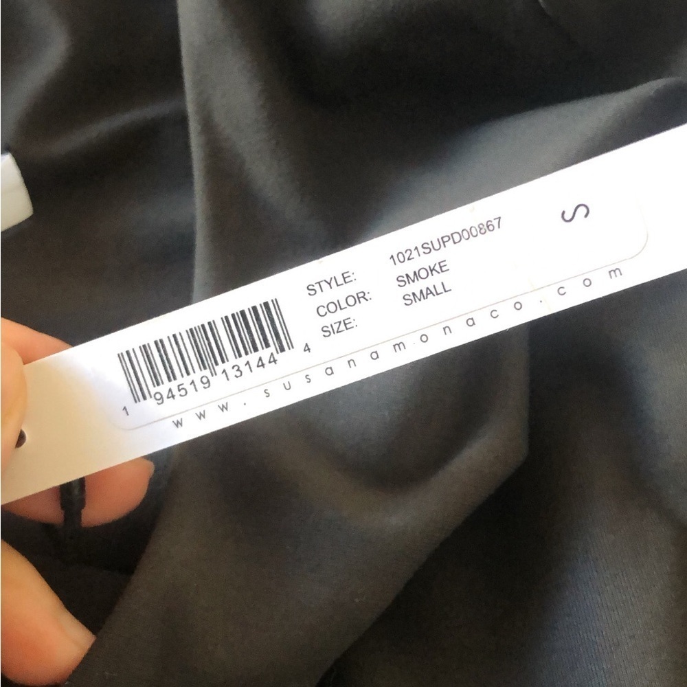 NWT Susana Monaco Side Circle Cutout Dress Long Sleeve Stretchy in Gray Smoke - Picture 7 of 7